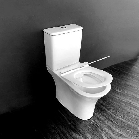 Унитаз компакт CeramaLux 1217-1А Белый глянцевый с бачком и сиденьем Микролифт 