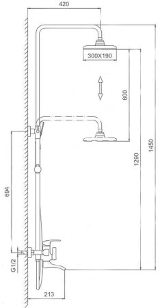 Душевая система Frap H69 F2469 Хром 
