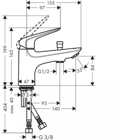 Смеситель на борт ванны Hansgrohe Novus 71321000 Хром 