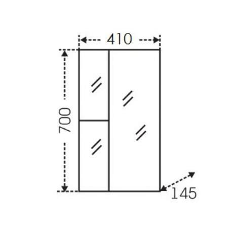 Зеркало-шкаф Санта Ника 40 фацет, левый 