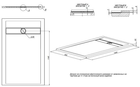 Душевой поддон из искусственного камня Allen Brau Infinity 140x90 8.21005-21 Белый камень 