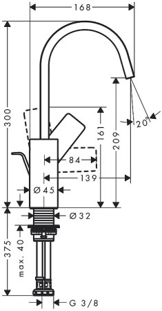 Смеситель для раковины Hansgrohe Vivenis 75030000 Хром 