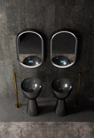 Раковина отдельностоящая карбоновая ABBER Karbon AK2003 черная 