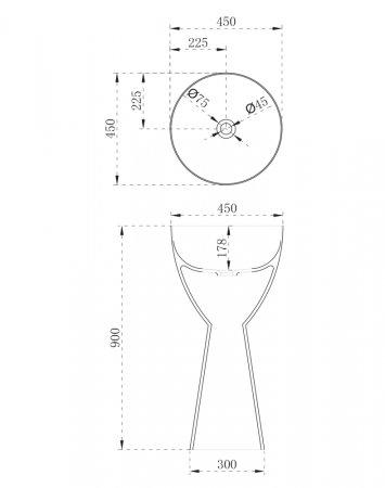 Раковина отдельностоящая карбоновая ABBER Karbon AK2003 черная 