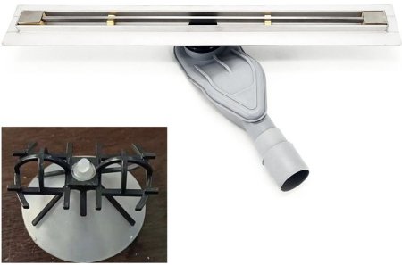 Душевой лоток ALMAes Delgado 80 DL80CH с решеткой Нержавеющая сталь 