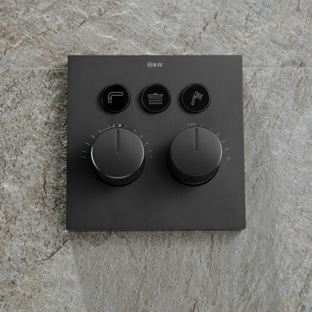 Душевая система Black&White Universe U7567GM 7567GM с термостатом Gun Metal 