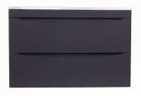 Тумба подвесная "Бергамо мини 90" (2 ящ.) Люкс антискрейтч черный, PLUS