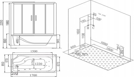 Душевой бокс SSWW BU615 L 
