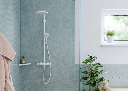 Душевая система Hansgrohe Croma Select S 26890700 с термостатом Белая матовая 