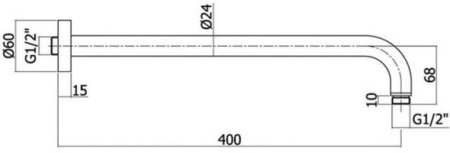 Кронштейн для верхнего душа Paffoni Lusso ZSOF034HGSP Медовое золото 