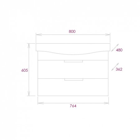 Тумба с раковиной Onika Девис 80.13 бетон чикаго 
