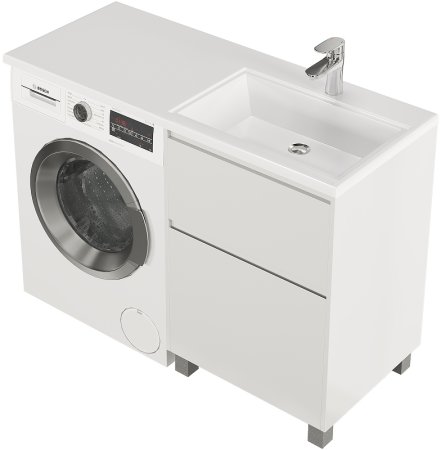 Тумба с раковиной Creto Cafor 120 R 19-W120R Белый глянец 