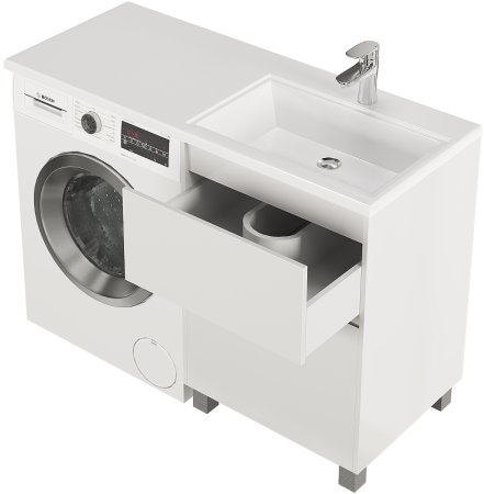 Тумба с раковиной Creto Cafor 120 R 19-W120R Белый глянец 