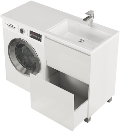 Тумба с раковиной Creto Cafor 120 R 19-W120R Белый глянец 