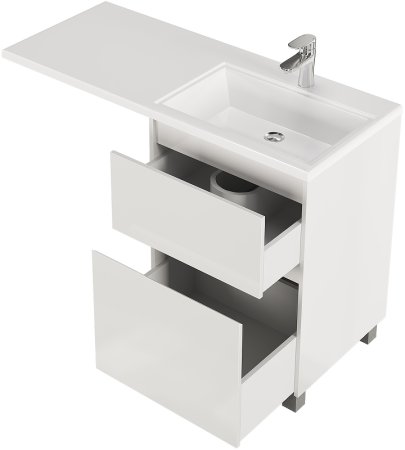 Тумба с раковиной Creto Cafor 120 R 19-W120R Белый глянец 