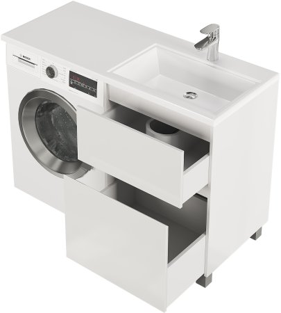 Тумба с раковиной Creto Cafor 120 R 19-W120R Белый глянец 