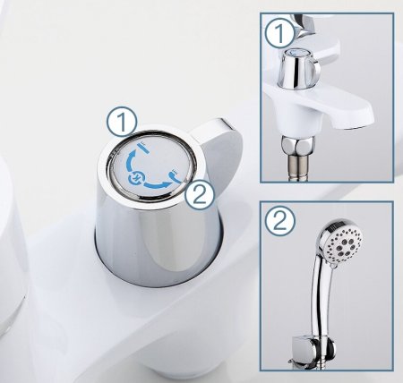 Смеситель для ванны Frap H41 F3241 Белый Хром 