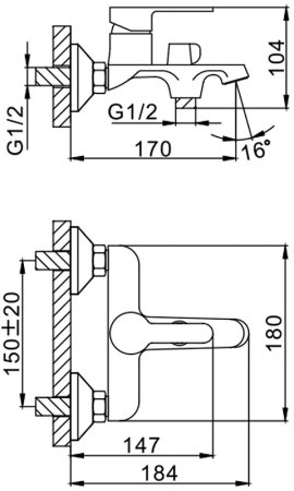Смеситель для ванны Frap H41 F3241 Белый Хром 