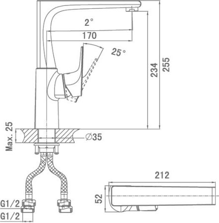 Смеситель для кухонной мойки D&K Hertz Rhein DA1292401 