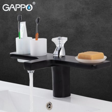 Смеситель для раковина Gappo Gyron G1096-6 чёрный 
