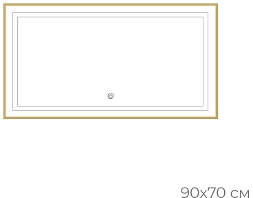 Зеркало Fixsen FX-2090G с подсветкой LED, прямоугольное 90х70см, цвет рамы золото-сатин 