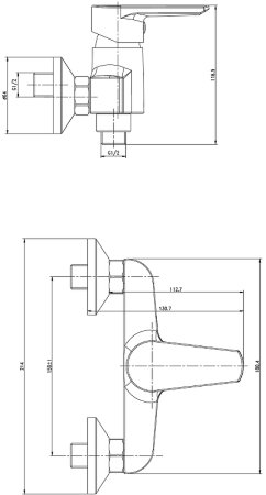 Смеситель для душа Cersanit Vero 63062 Хром 
