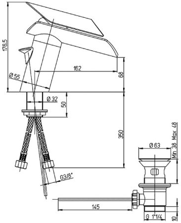 Смеситель для раковины Paini Morgana 73OP211LZKM Золото Коричневый 