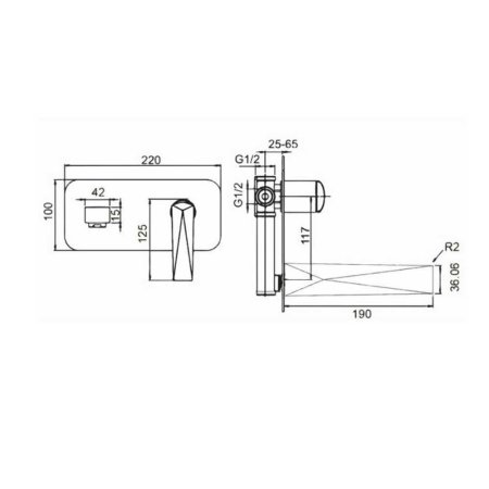 Смеситель встраиваемый для раковины Boheme Venturo 385-B Черный / золото 