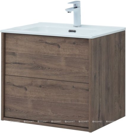 Тумба с раковиной Aquanet Lino 60 (Flat) дуб веллингтон 