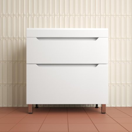 Тумба напольная Style Line  "Остин" под раковину Фортуна 80 2 ящ белый эмаль PLUS 