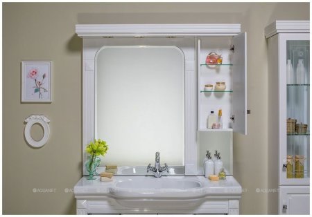 Зеркало-шкаф Aquanet Фредерика 125 белый 