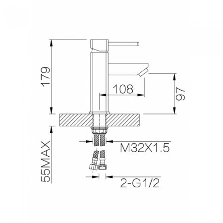 Cмеситель для раковины GANZER RUPERT GZ05011 CHROME 