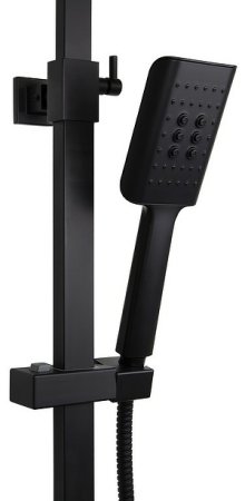 Душевая система Kaiser Quadris 25182-2 с термостатом Черная матовая 