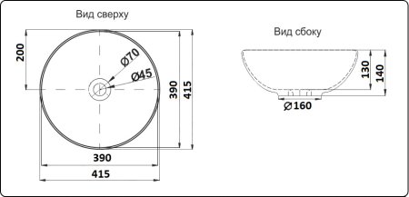 Раковина CeramaLux 104MB накладная 