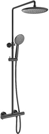 Душевая система Vincea Desire VSFS-1D0TGM с термостатом Вороненая сталь 