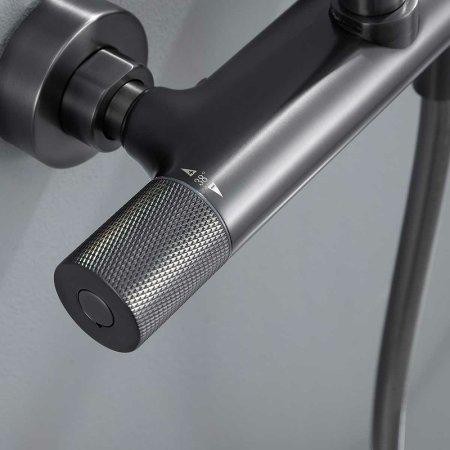 Душевая система Vincea Desire VSFS-1D0TGM с термостатом Вороненая сталь 