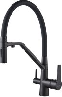 Смеситель для кухни с гибким изливом и подключением фильтра Shevanik S278H, черный