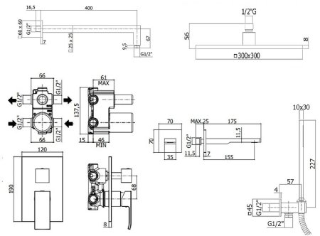 Душевая система Paffoni Elle KITEL019CR120KING Хром 
