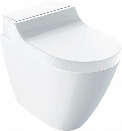 Унитаз приставной Geberit AquaClean Tuma Comfort 146.310.SI.1 вставка белое стекло 