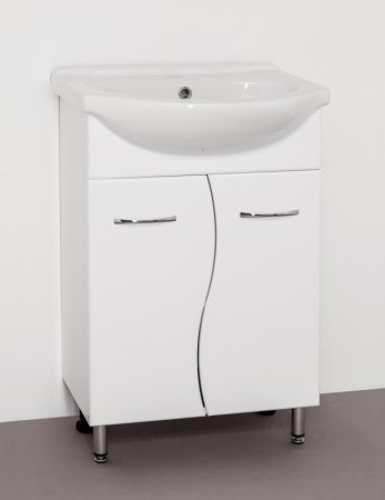 Тумба под раковину Style Line Эко Стандарт 12 Линда 55 Белый глянец 