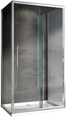 Душевой уголок Abber Schwarzer Diamant 100x70 AG30100H-S70-S70 профиль Хром стекло прозрачное 
