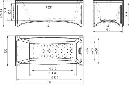 Акриловая ванна Radomir Vannesa Веста с каркасом 