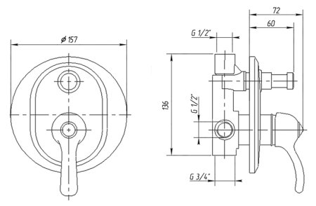Смеситель Migliore Lem Swarovski ML.LEM-1972 Br для душа 
