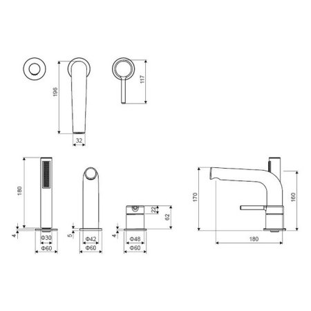 Смеситель Excellent Pi AREX.1233GL, золото 