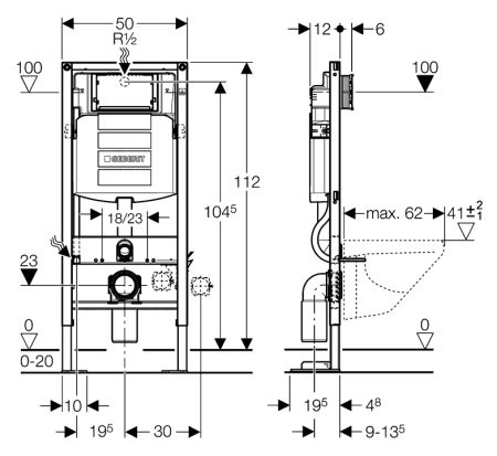Система инсталляции для унитазов Geberit Duofix UP320 111.333.00.5 
