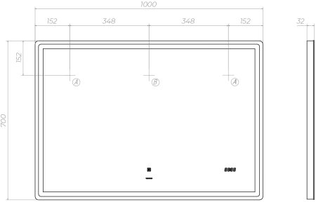 Зеркало VIGO Geometry Comfort z.GEO.100.Comfort, 100 см 