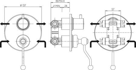 Смеситель для душа Paini Duomo 88CR6911 Хром 