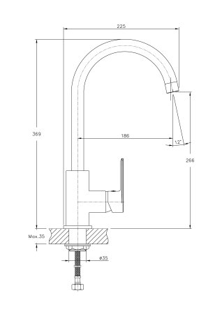 Смеситель для кухни HAIBA HB71505 хром 