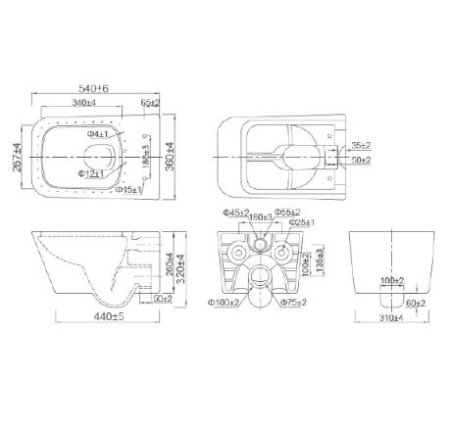 Унитаз подвесной SSWW CT2041V Белый 