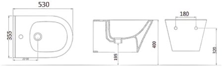 Биде Boheme Avva 974-B подвесное Черное матовое 